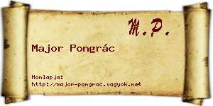 Major Pongrác névjegykártya